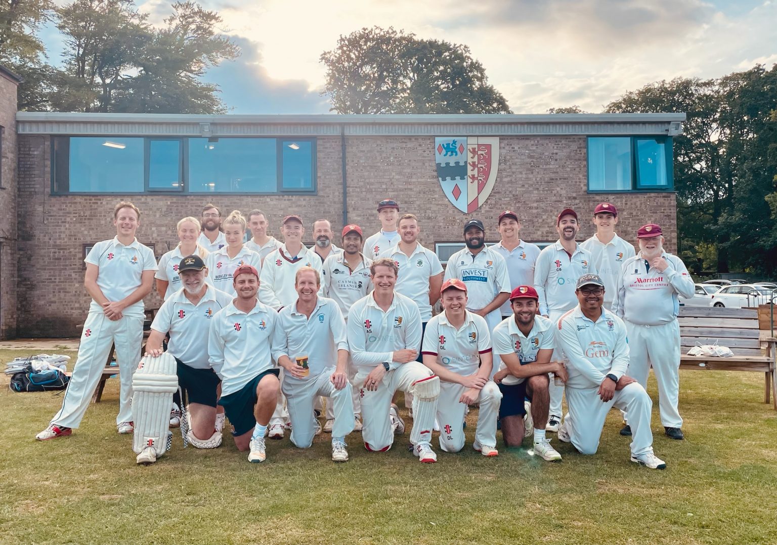 OBS cricket squad outside the pavilion after a match